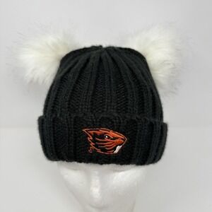 Oregon State University OSU Beavers Women's Double Pom Cuffed Cable Knit‎ Beanie